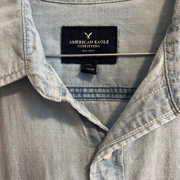 AE Long Sleeve Western Denim Button Down Shirt - Picture 2 of 7